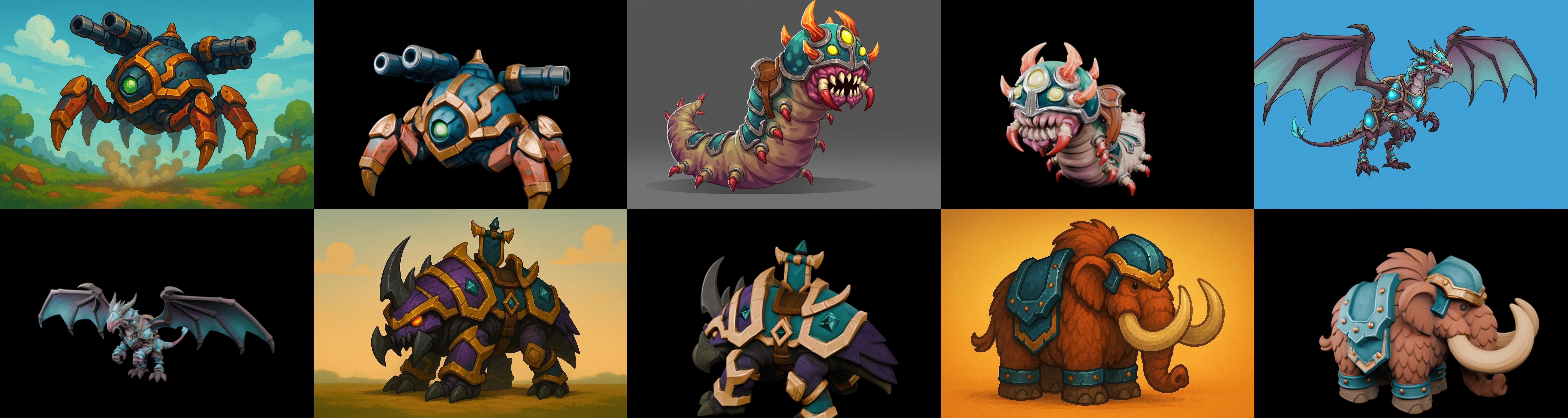 MountWorld bundle 10 pack 100 glb Low-poly 3D model_8