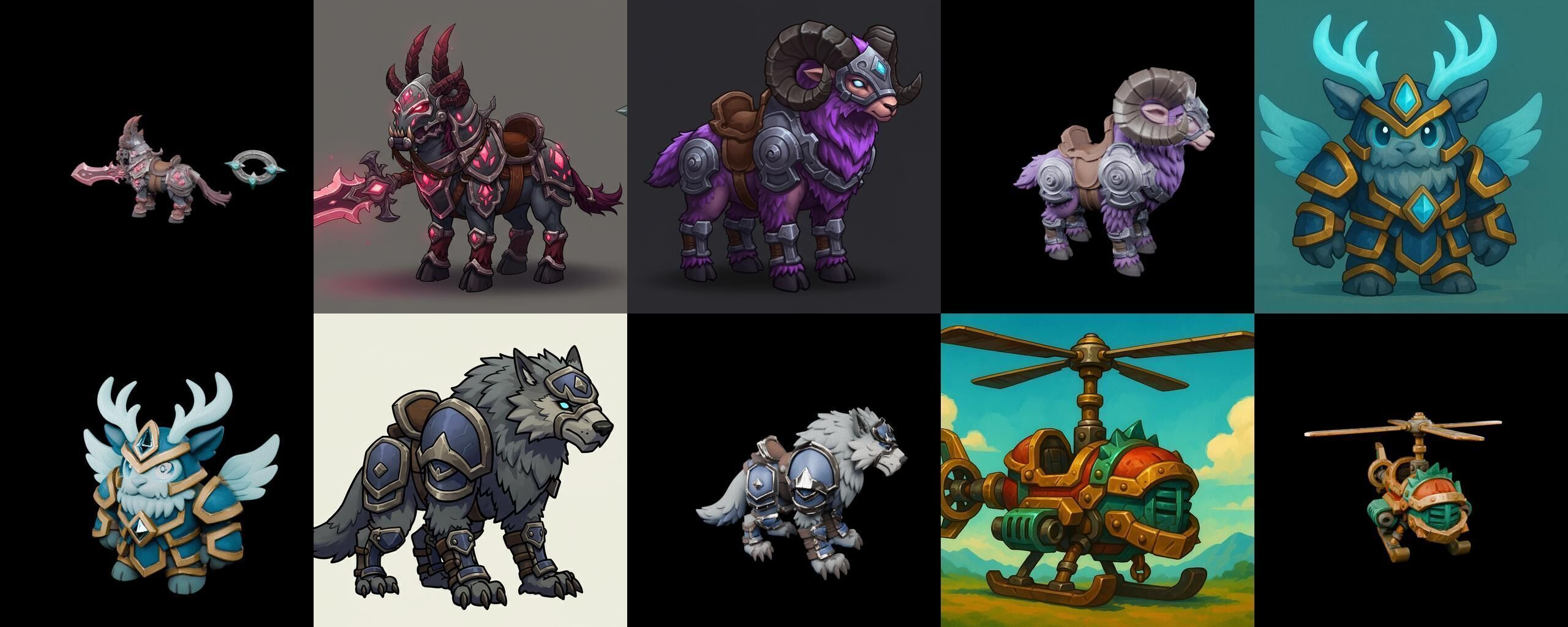 MountWorld bundle 10 pack 100 glb Low-poly 3D model_13