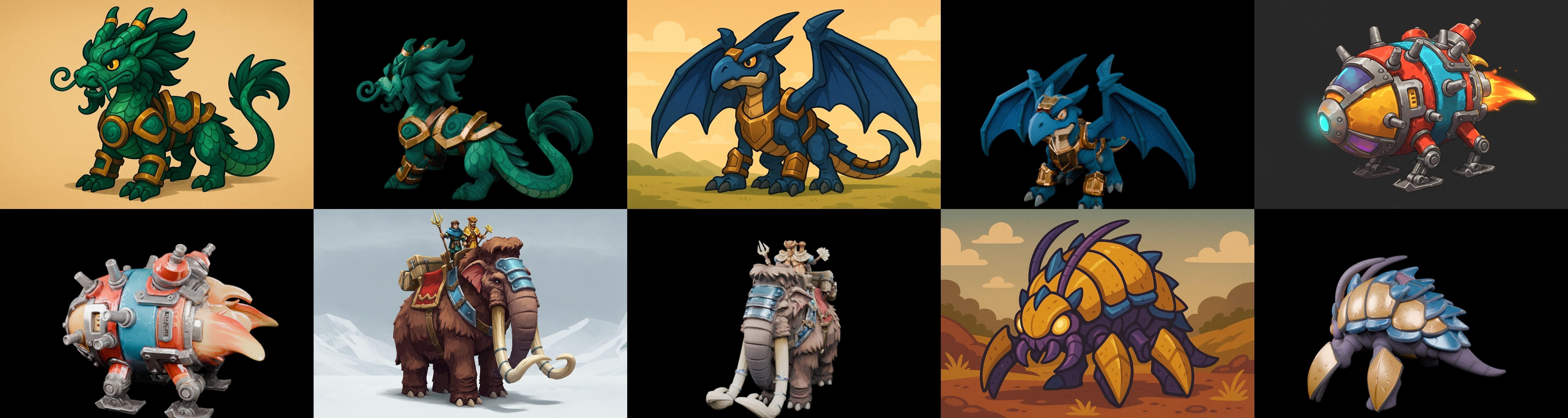 MountWorld bundle 10 pack 100 glb Low-poly 3D model_6