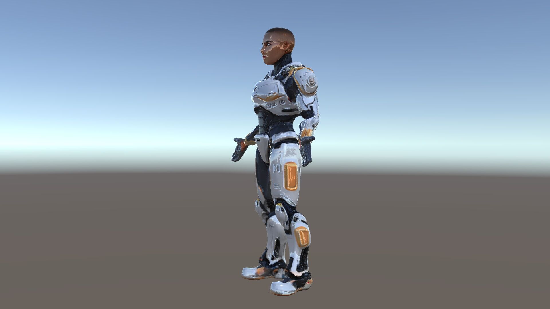 Futuristic Cyborg Warrior Fully Rigged and Animated Low-poly 3D model_39