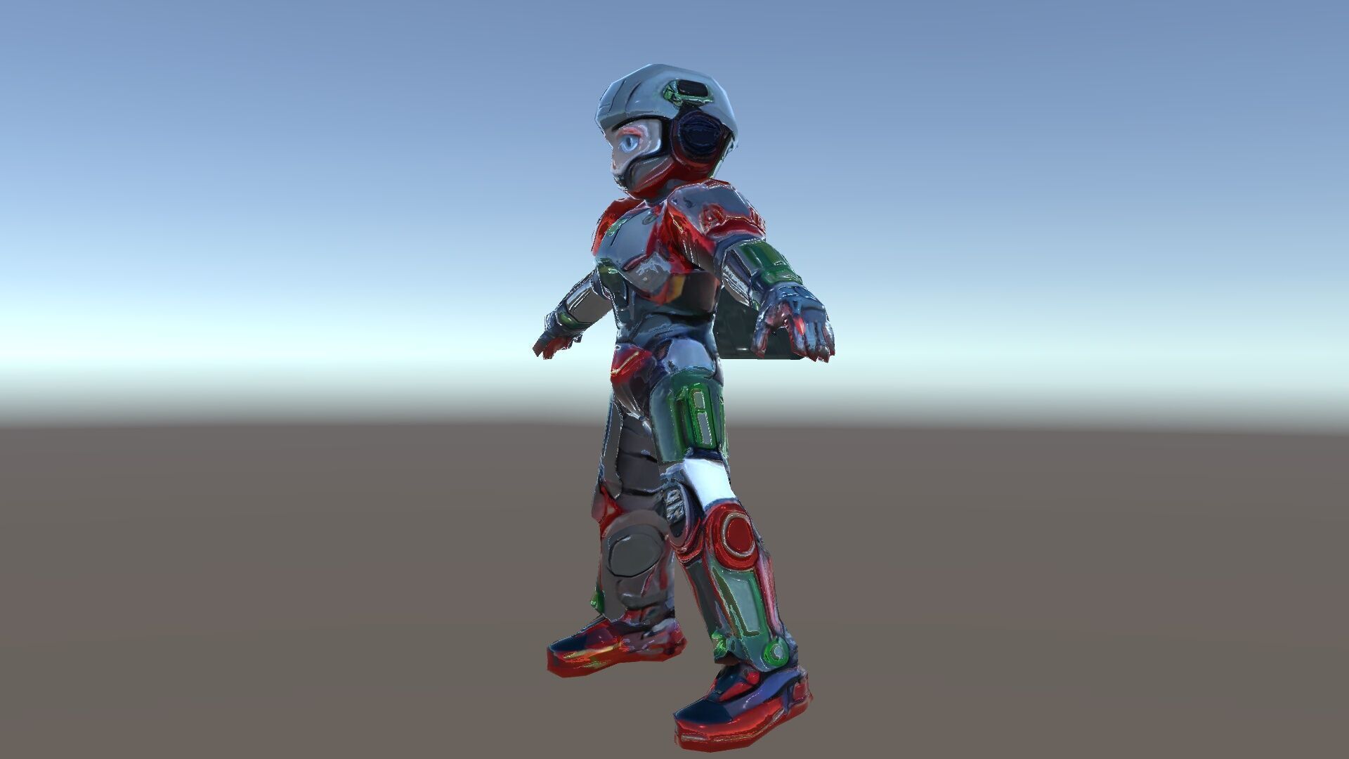 Neon Tech Warrior Rigged and Animated D Character Model Low-poly 3D model_35