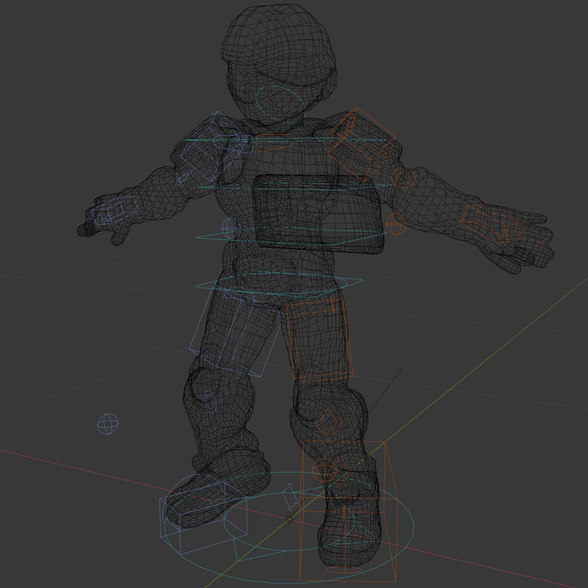 Neon Tech Warrior Rigged and Animated D Character Model Low-poly 3D model_10
