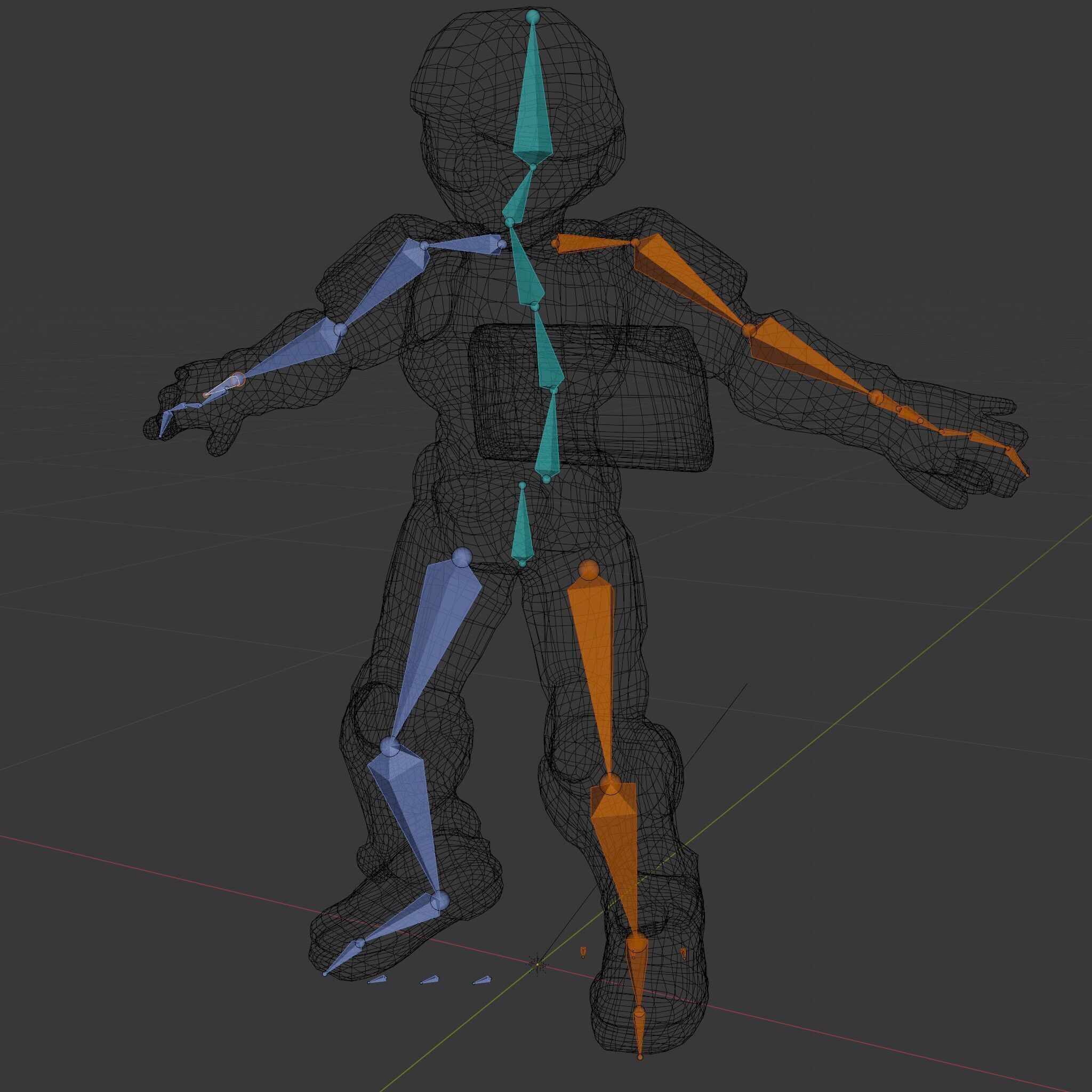 Neon Tech Warrior Rigged and Animated D Character Model Low-poly 3D model_7