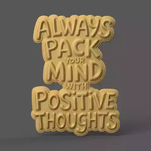 Positive Thoughts 3D STL File for Desk Decor 3D print model