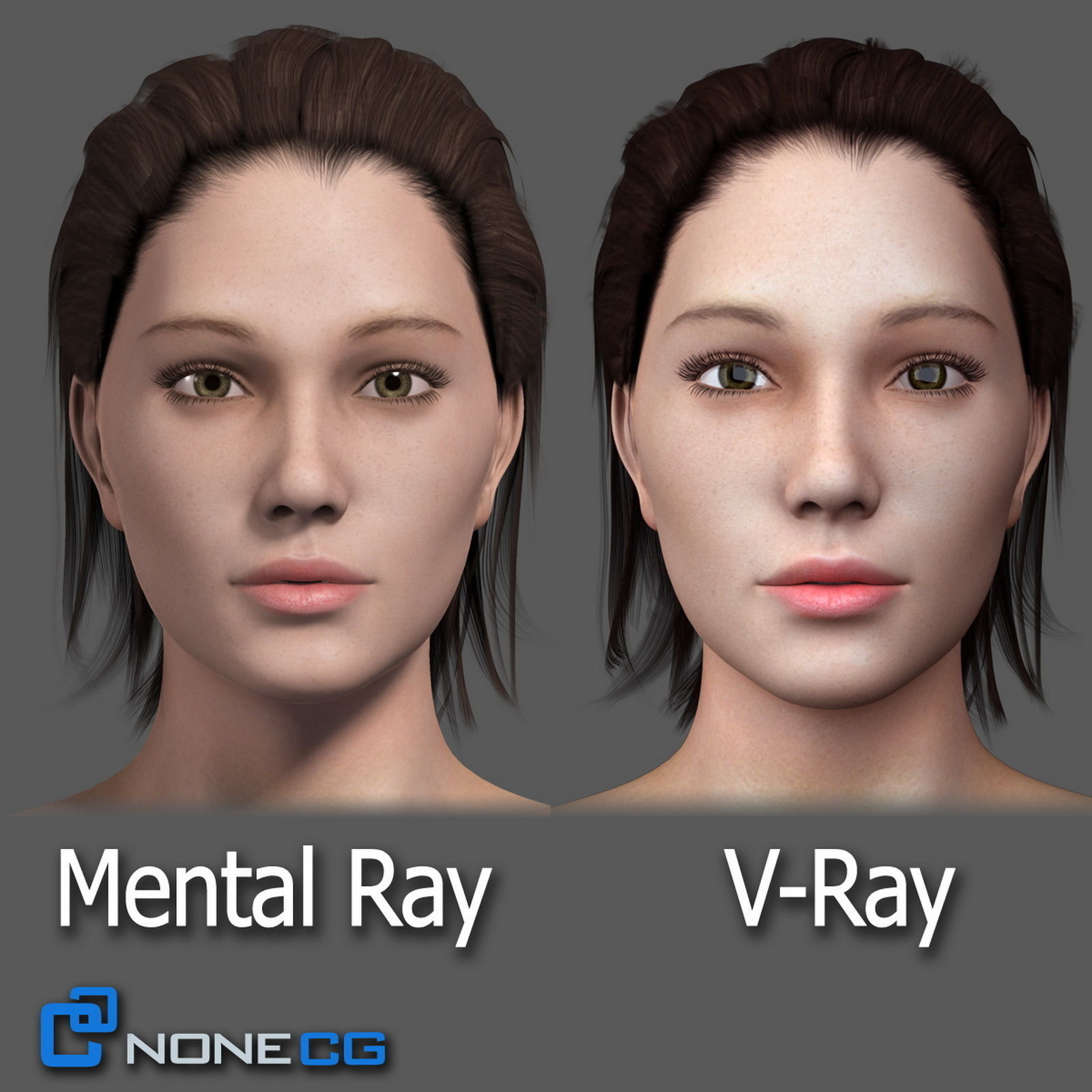 Adult Female Head Rigged 3D model_9