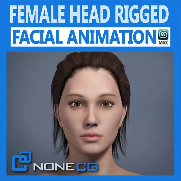 Adult Female Head Rigged 3D model_0