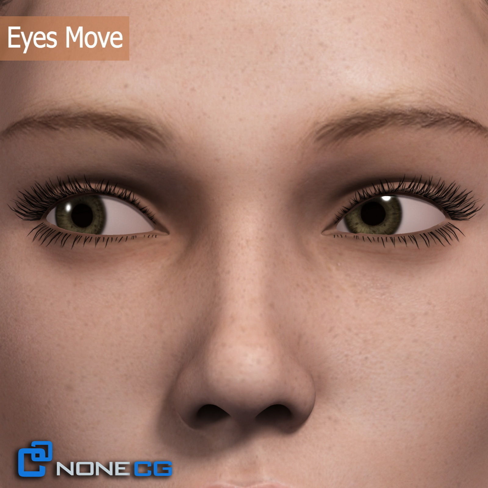 Adult Female Head Rigged 3D model_7