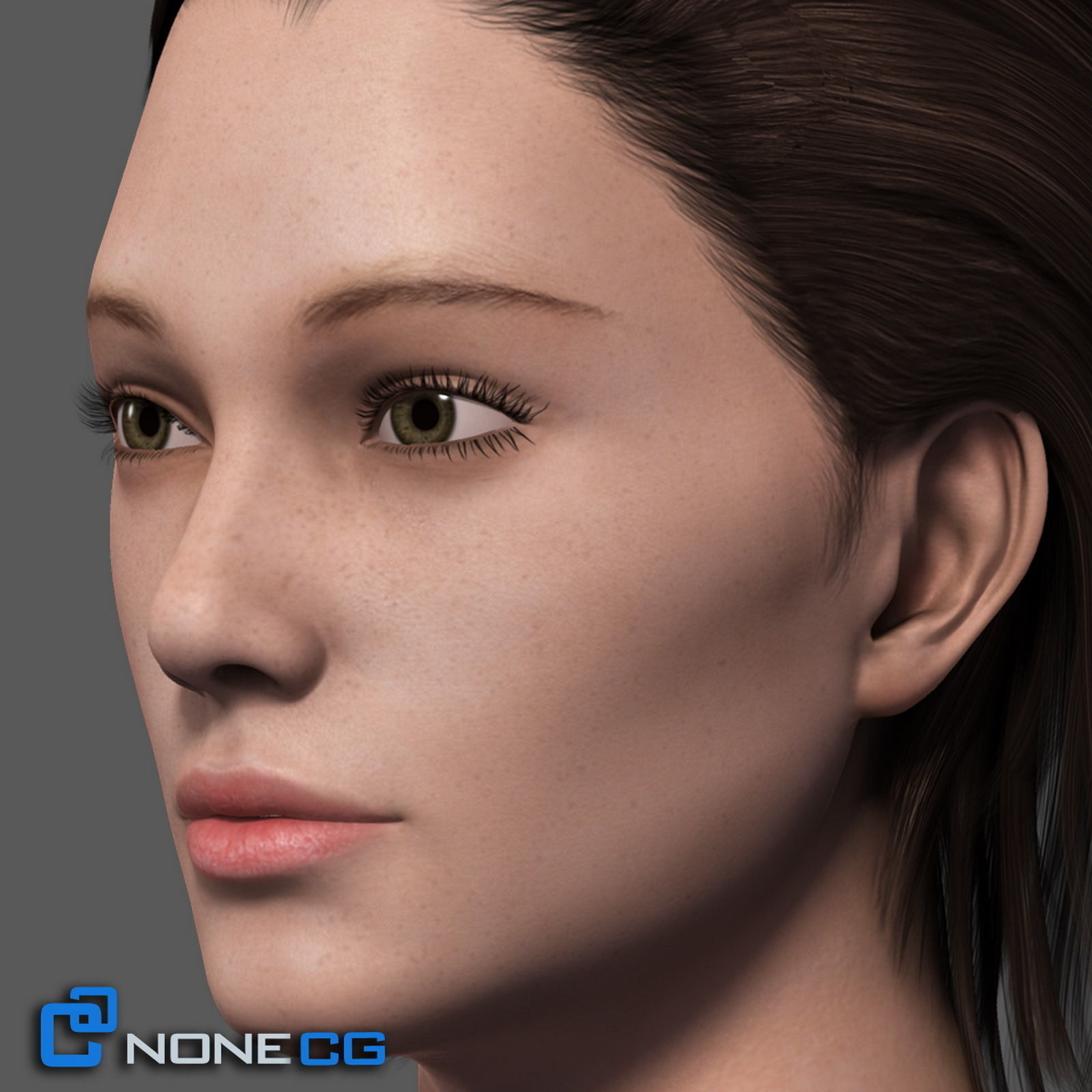 Adult Female Head Rigged 3D model_8