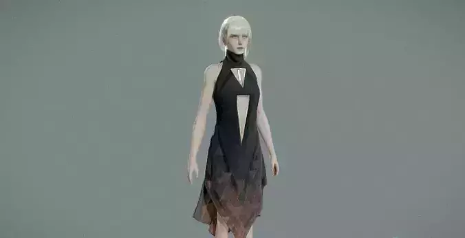 Scifi girl full body model  3D model
