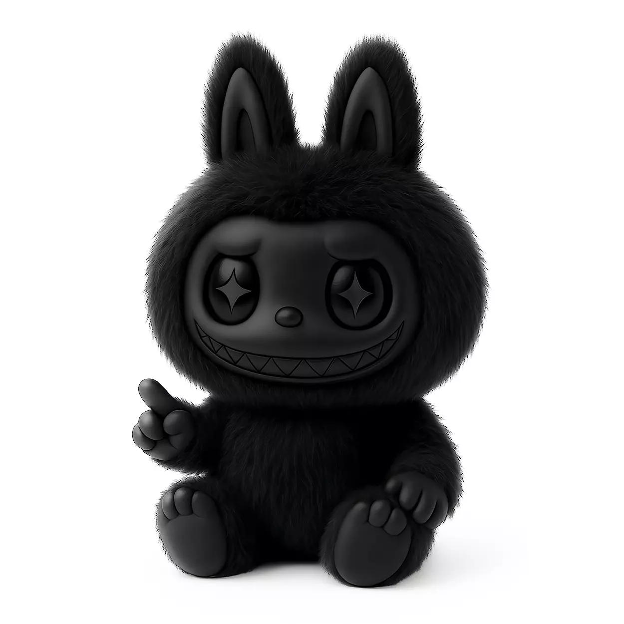 Sit Black Labubu The Monsters toy 3D print model_0