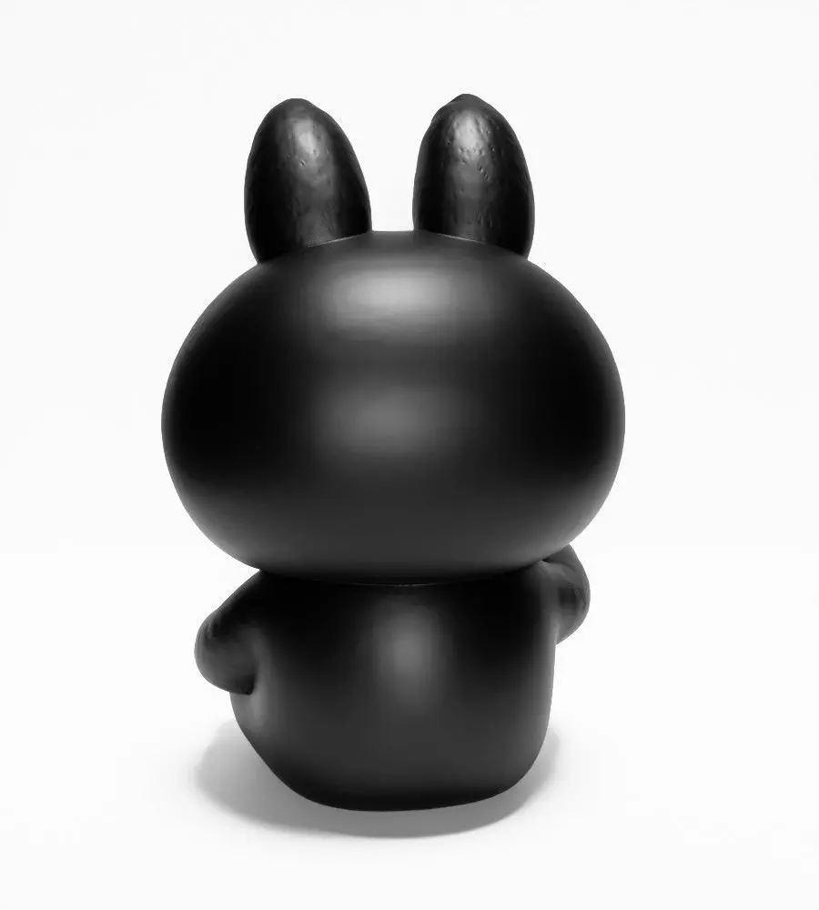 Sit Black Labubu The Monsters toy 3D print model_11