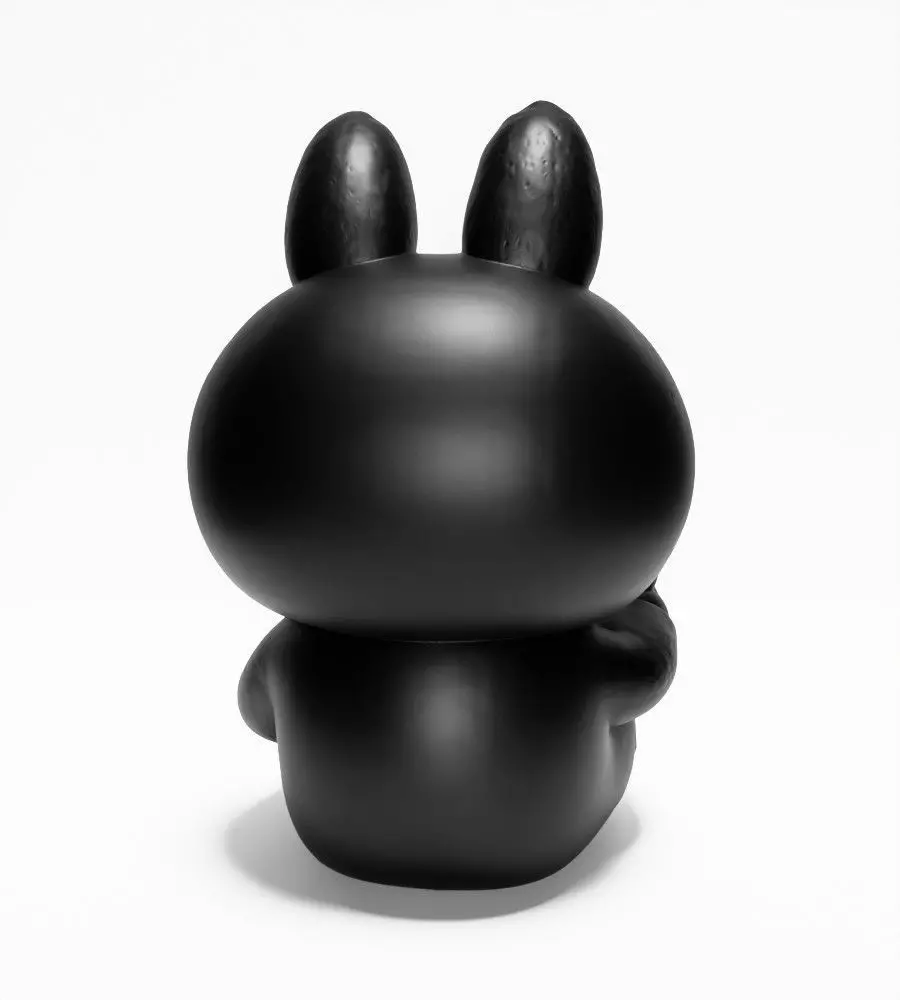 Sit Black Labubu The Monsters toy 3D print model_12