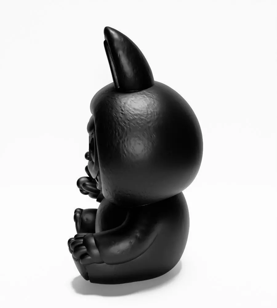 Sit Black Labubu The Monsters toy 3D print model_6