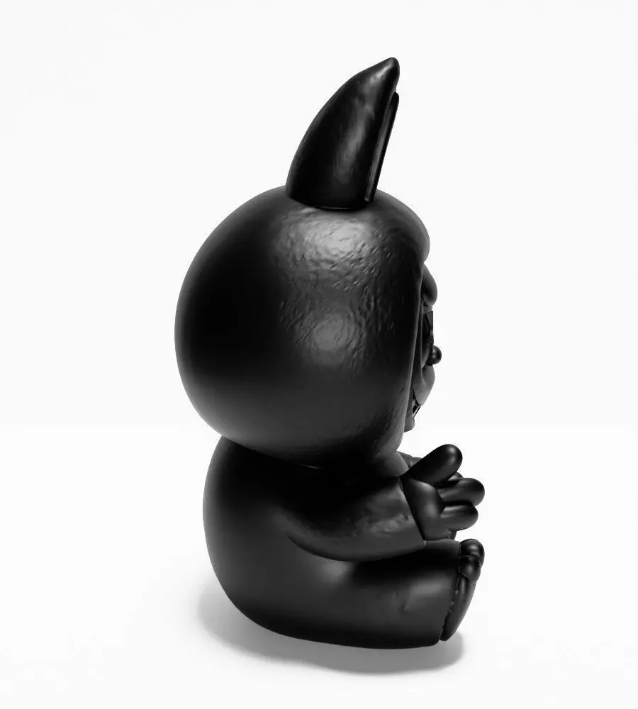 Sit Black Labubu The Monsters toy 3D print model_17