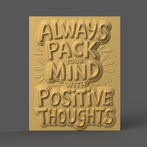 Positive Mindset 3D Plaque STL File Decor 3D print model