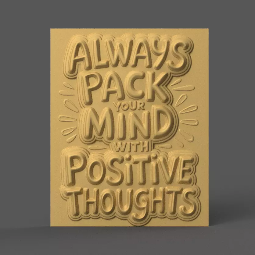 Positive Mindset 3D Plaque STL File Decor 3D print model