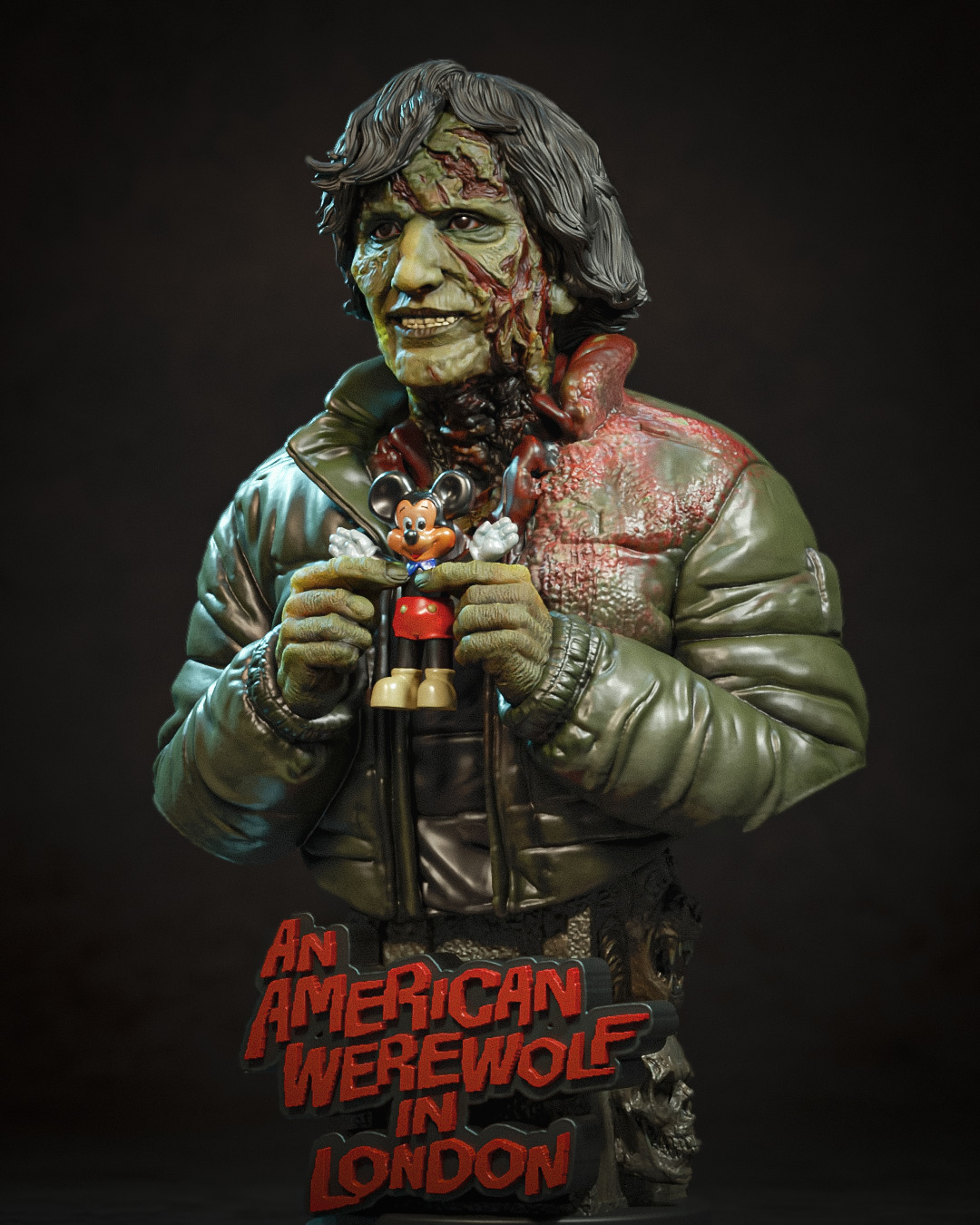 ZOMBIE FRIEND BUST BY CREATIVE GEEK MB 3D print model_2