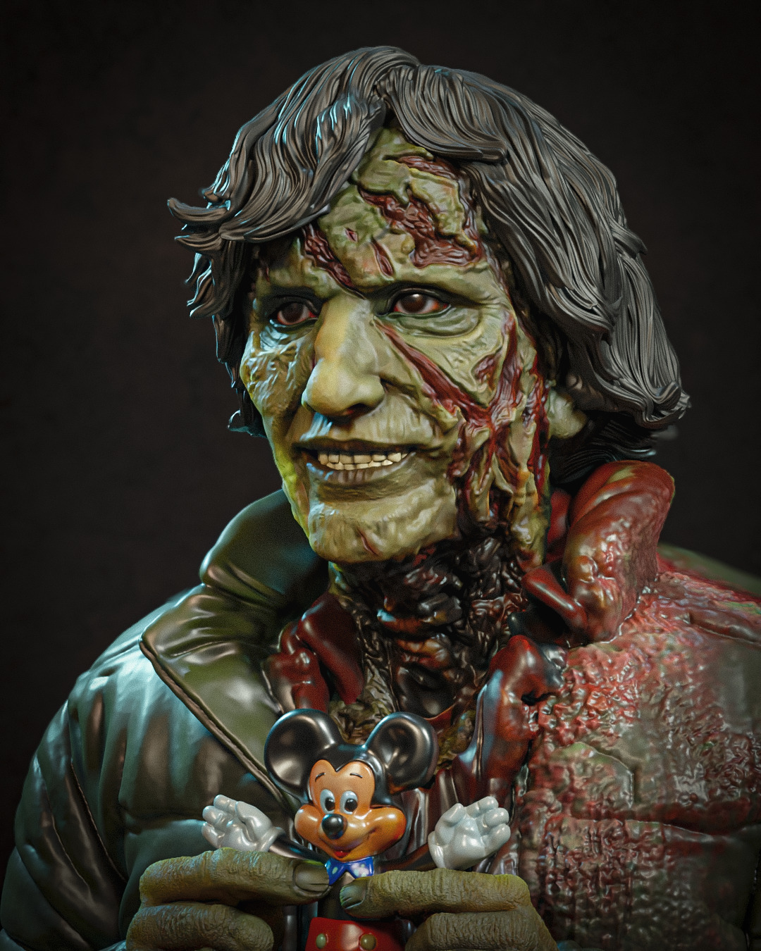 ZOMBIE FRIEND BUST BY CREATIVE GEEK MB 3D print model_3