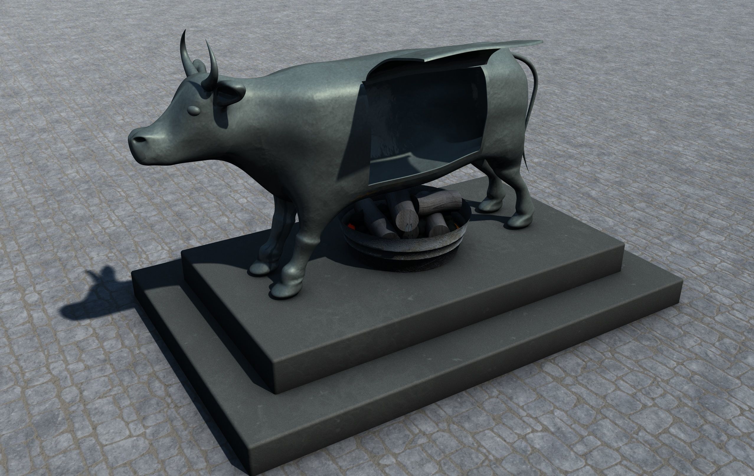 Brazen Bull Torture Device 3D model_5