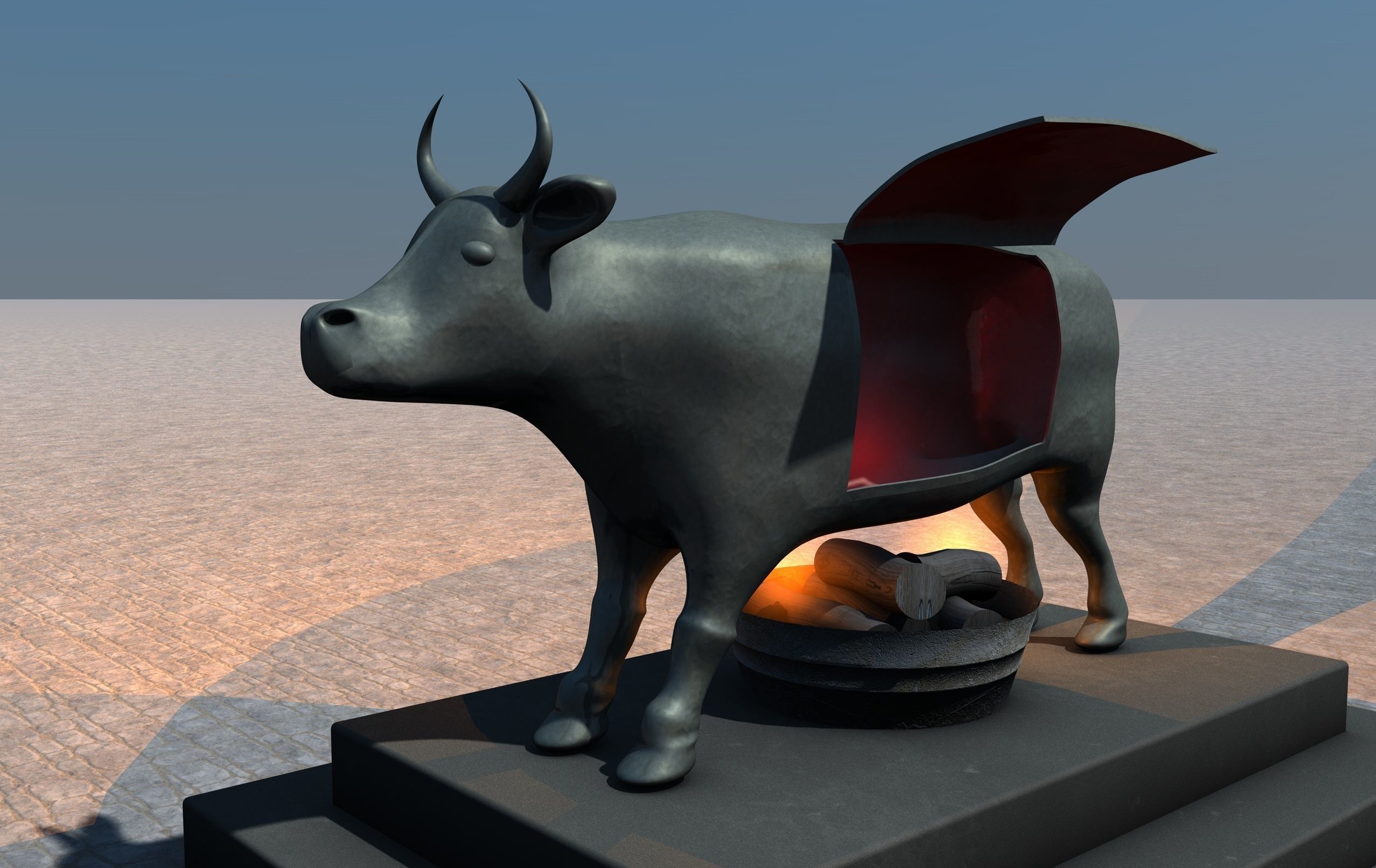Brazen Bull Torture Device 3D model_1