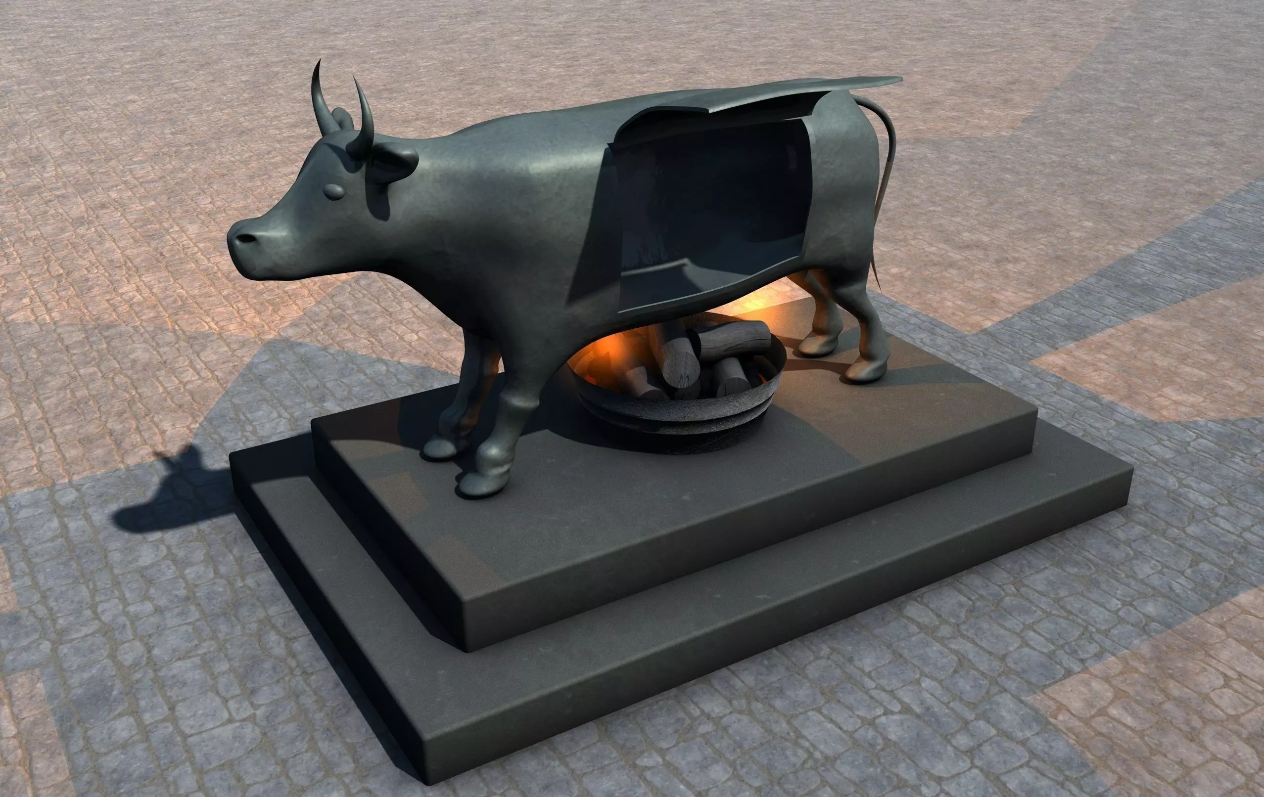 Brazen Bull Torture Device 3D model_0