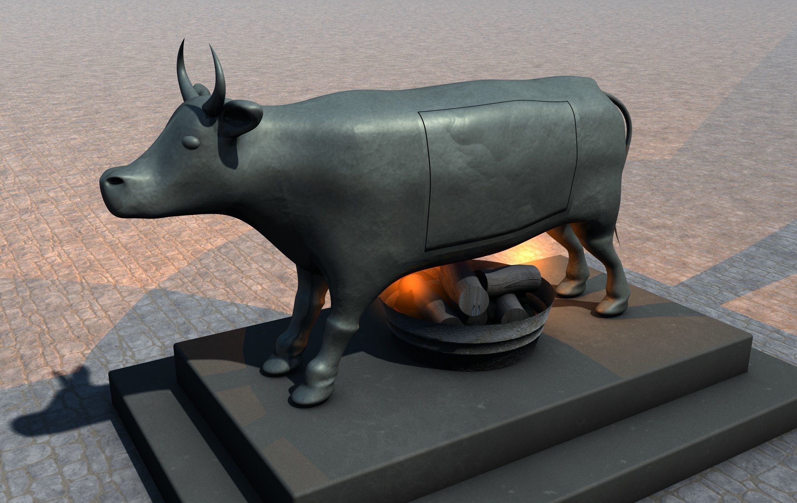Brazen Bull Torture Device 3D model_2