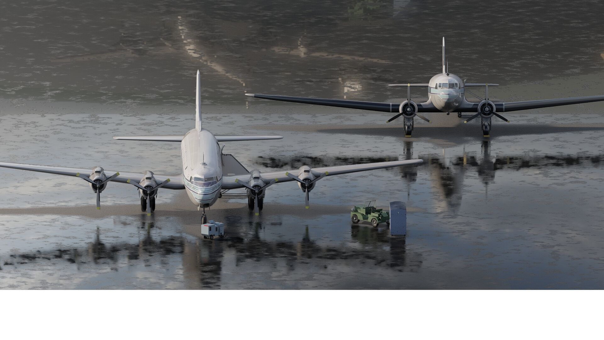 Douglas DC-3 and DC-4 3D model_1