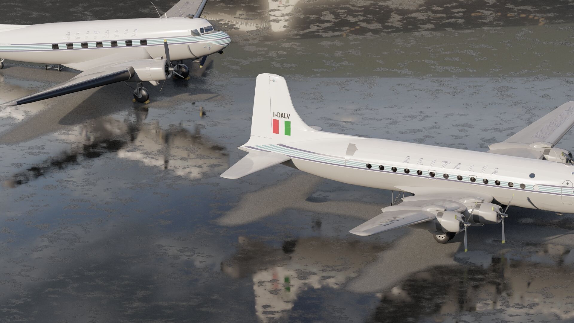 Douglas DC-3 and DC-4 3D model_3