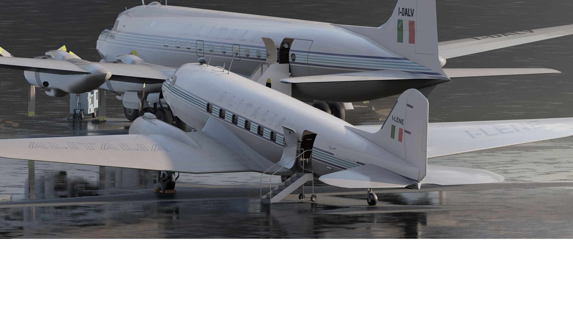 Douglas DC-3 and DC-4 3D model_5