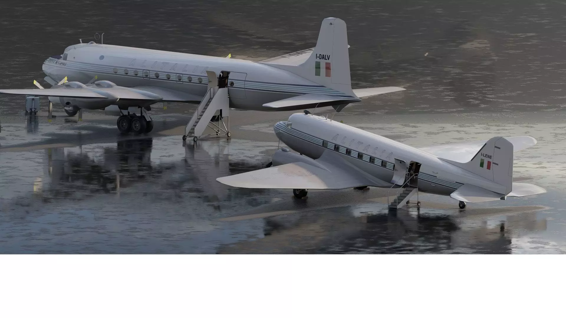 Douglas DC-3 and DC-4 3D model_0