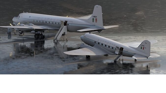 Douglas DC-3 and DC-4   3D model