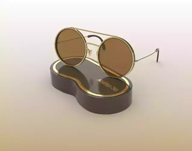 round eyeglasses 3D model