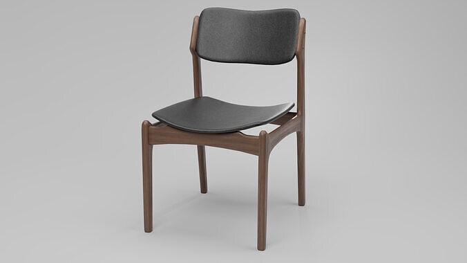 Scandinavian Wooden Chair MidCentury Modern  Game Ready 3D Model Low-poly 3D model