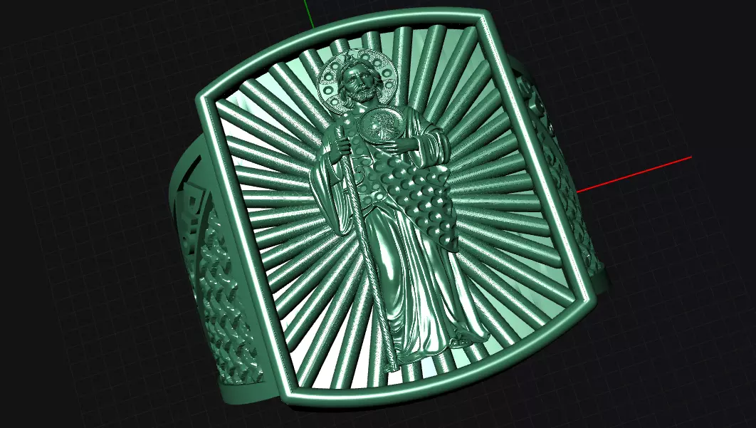 Saint Jude ring 3D print model_0