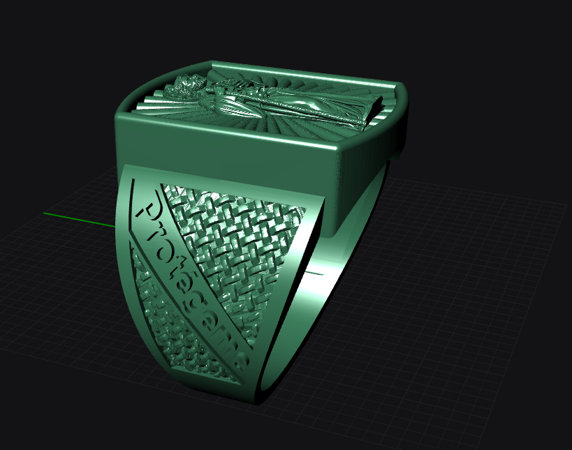 Saint Jude ring 3D print model_1