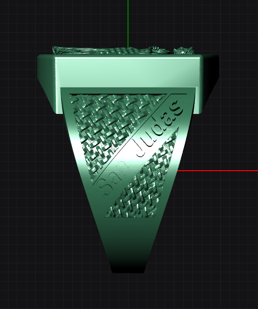 Saint Jude ring 3D print model_5