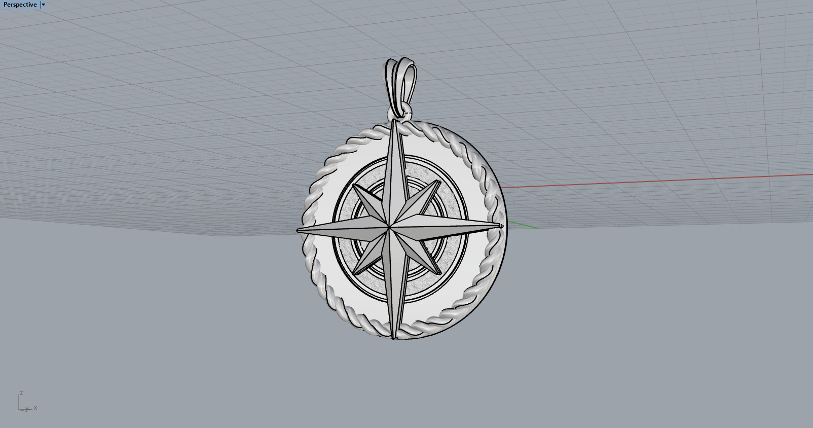 Compass pendant model 1352 3D print model_7