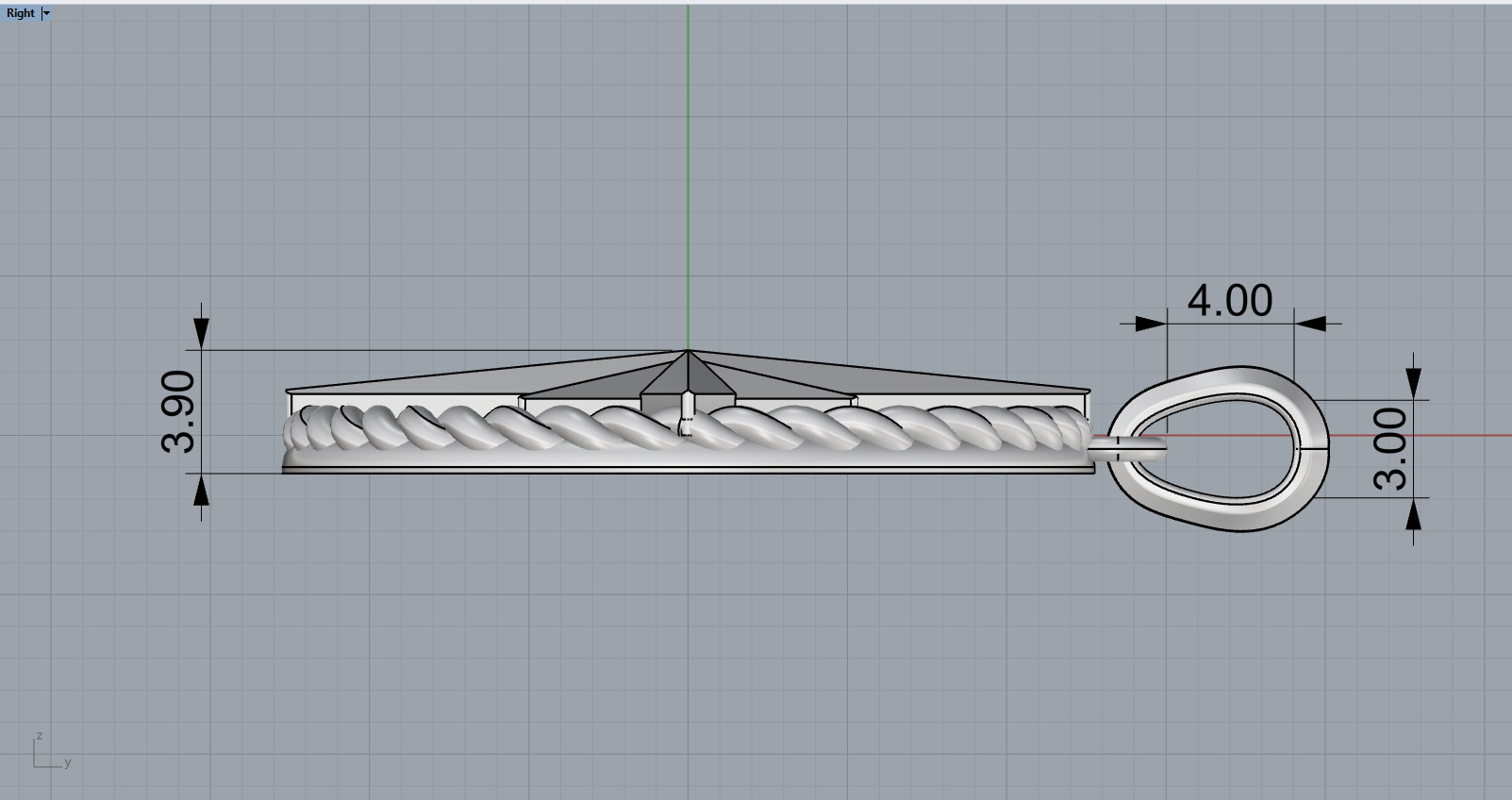 Compass pendant model 1352 3D print model_11