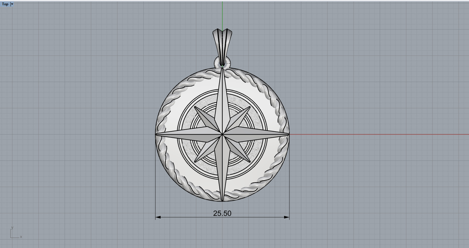 Compass pendant model 1352 3D print model_6