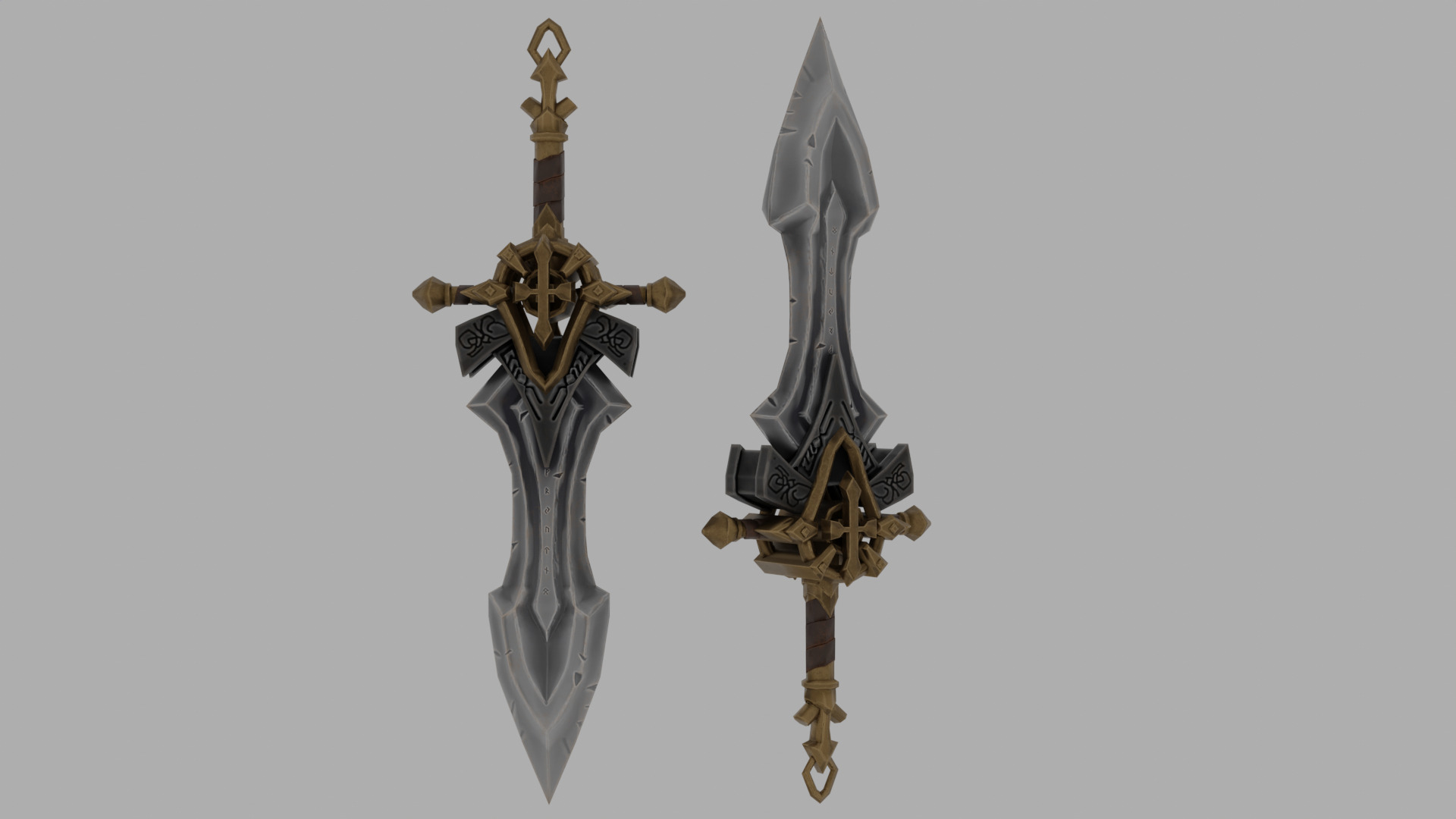 Stylized Sword - Game Ready Low Poly PBR 3D Model Low-poly 3D model_4