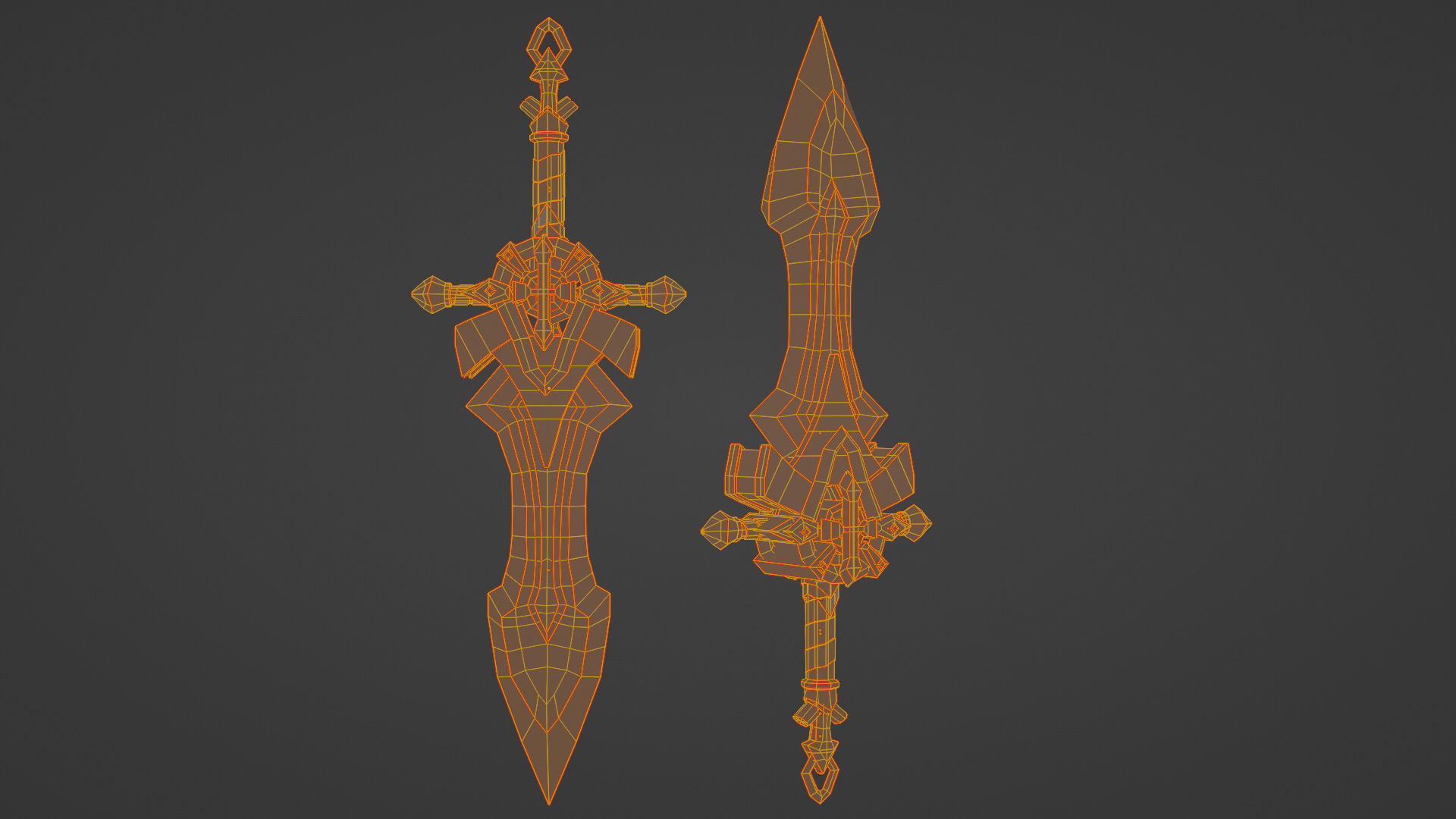 Stylized Sword - Game Ready Low Poly PBR 3D Model Low-poly 3D model_2
