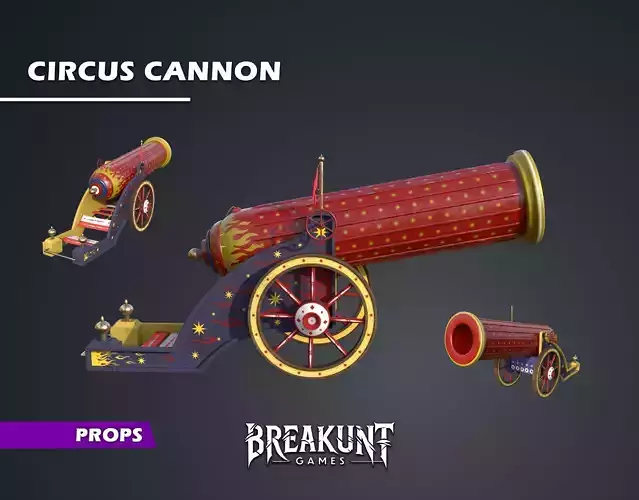 Circus Cannon - 3D Model High Poly