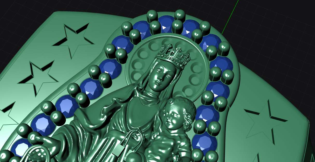 Virgin of Carmen ring 3D print model_4