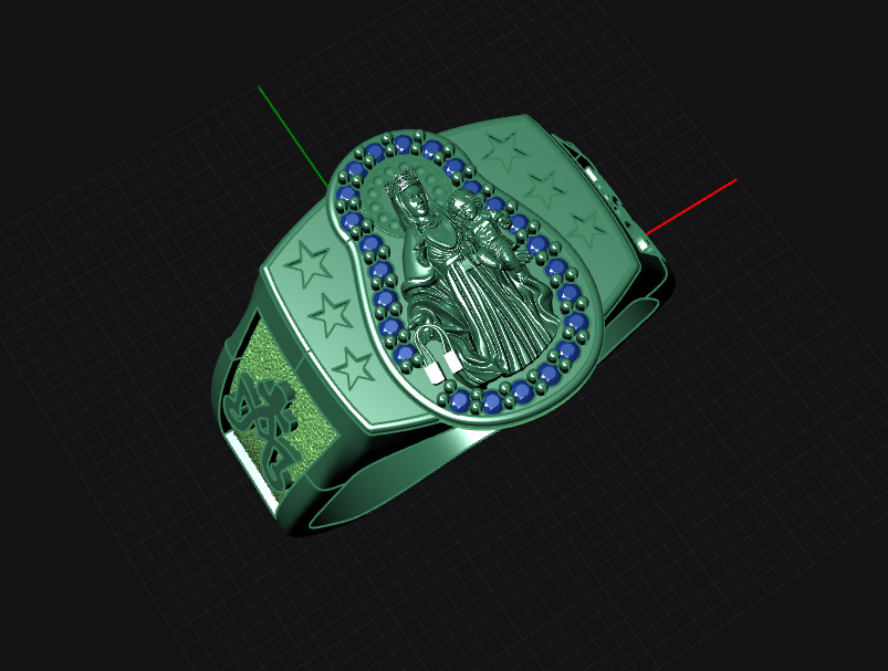 Virgin of Carmen ring 3D print model_1