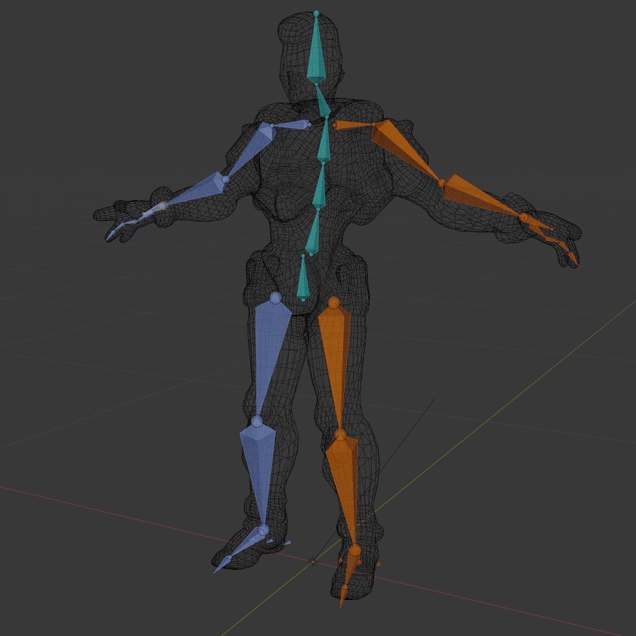 Techno Warrior Rigged and Animated D Character Model Low-poly 3D model_7
