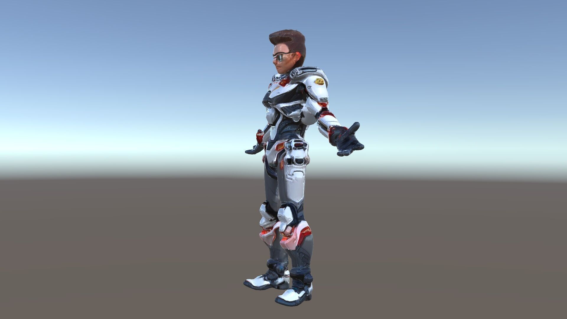 Techno Warrior Rigged and Animated D Character Model Low-poly 3D model_39