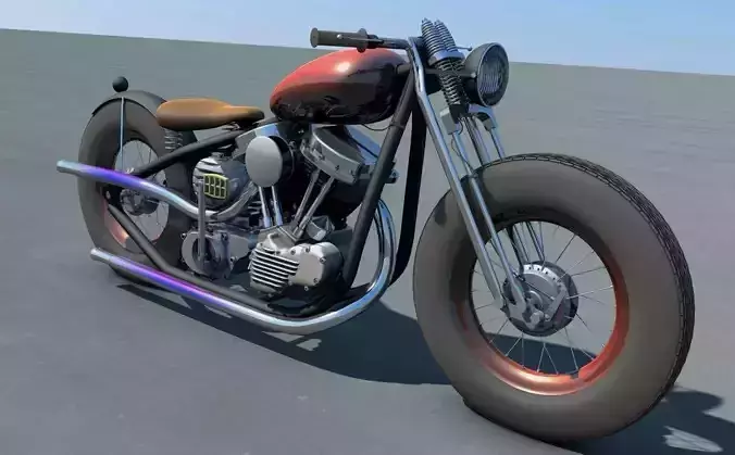 Bobber Custom Motorcycle with Panhead Motor