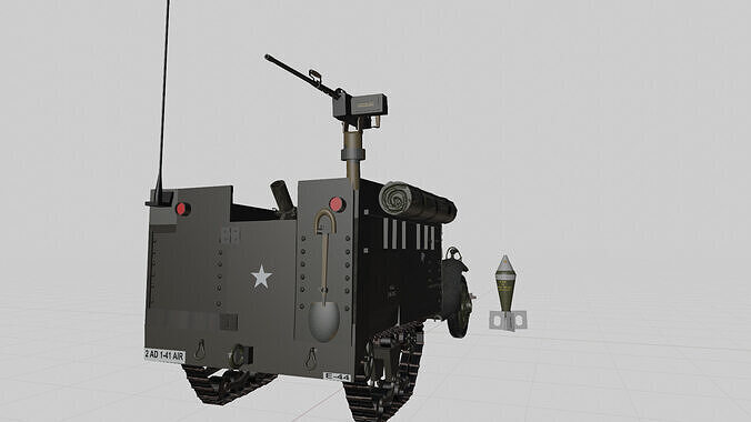 WW2 American M4A1 Mortar carriage Halftrack 3D model