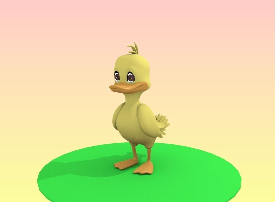 Little Duck Low-poly 3D model_0
