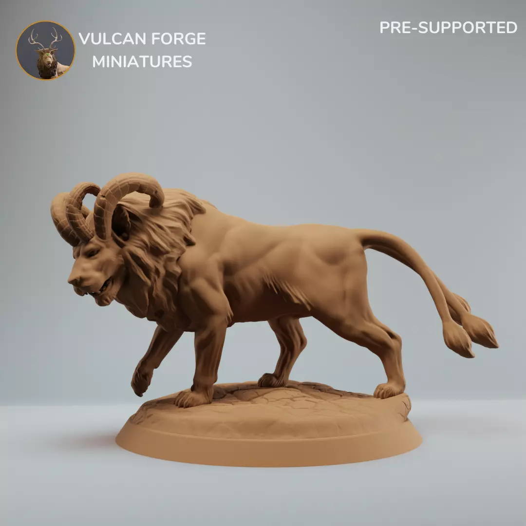Fantasy Lion Ashplains Lion Stalking 3D print model_0
